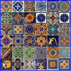 100 4x4 Mexican Decorative Ceramic Tiles Mix 34 D Folk Art Hand Painted
