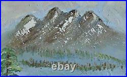 14 Point Deer Vintage Painting Folk Art Naive Snow Western Mountain J Wood