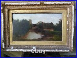 1700s CARISBROOKE Isle of Wight oil painting for restoration G. EICHEL antique