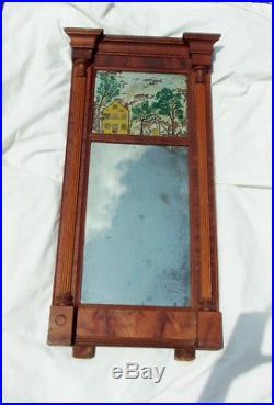 1800 antique Reverse Painted Mirror Frame folk art House Plantation aafa