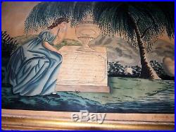 1820's CLASSIC MOURNING PAINTING FOLK ART Historic DALRYMPLE Mass. FAMILY