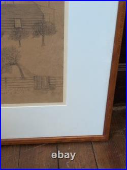 1889 Preston County West Virginia Primitive Folk Art Painting Framed VTG Rare