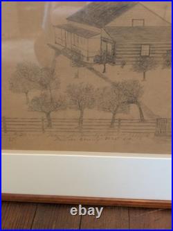 1889 Preston County West Virginia Primitive Folk Art Painting Framed VTG Rare