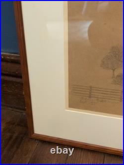 1889 Preston County West Virginia Primitive Folk Art Painting Framed VTG Rare