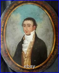 18th Century British Folk Oil Painting Portrait of Gentleman HON. EUSTACE VASEY