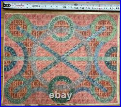 1914 Folk Art Picture Made from Postal Stamp Philatelic Wall Art Geometric Piece