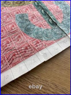 1915 Folk Art Picture Made from Postal Stamp Philatelic Wall Art Geometric Piece