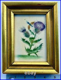 1915 RARE PAIR Old Saybrooke Ct. Folk Art Botanical Theorem Paintings On Velvet 1915 RARE PAIR Old Saybrooke Ct. Folk Art Botanical Theorem Paintings On Velvet