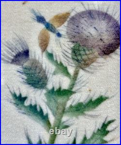 1915 RARE PAIR Old Saybrooke Ct. Folk Art Botanical Theorem Paintings On Velvet