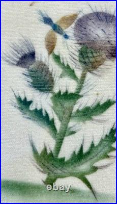 1915 RARE PAIR Old Saybrooke Ct. Folk Art Botanical Theorem Paintings On Velvet 1915 RARE PAIR Old Saybrooke Ct. Folk Art Botanical Theorem Paintings On Velvet