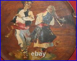 1947 Impressionist portrait oil painting folk dancers signed