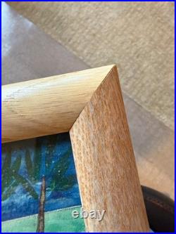 1949 Signed Original Folk Art Bicycle Race Painting Coastal Framed