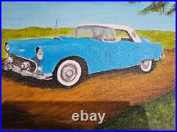 1956 Ford Thunderbird original fine art oil painting 20 x 16 by Myrt Gilstorff