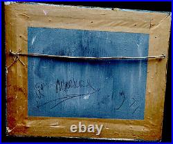 1960/70s Irish school impressionist Oil Painting of Street Folk signed Markey