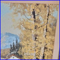 1960's Landscape Oil By S. Young Cottage On The River