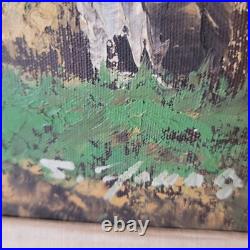 1960's Landscape Oil By S. Young Cottage On The River