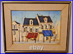 1960's Vintage Lillian Latal Folk Art Oil Painting Framed- Signed-Dated-Titled