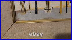 1960's Vintage Lillian Latal Folk Art Oil Painting Framed- Signed-Dated-Titled