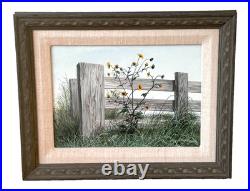 1970 Janet Montgomery Listed Dallas Texas Artist Folk Art Oil Painting Vtg Rare