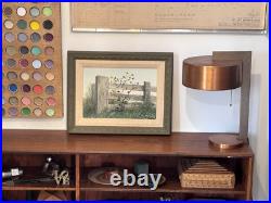 1970 Janet Montgomery Listed Dallas Texas Artist Folk Art Oil Painting Vtg Rare