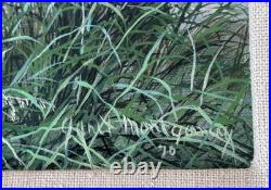 1970 Janet Montgomery Listed Dallas Texas Artist Folk Art Oil Painting Vtg Rare