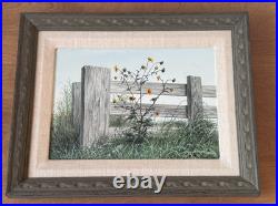 1970 Janet Montgomery Listed Dallas Texas Artist Folk Art Oil Painting Vtg Rare