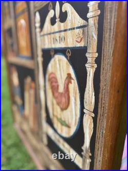 1986 Vintage Framed Folk Art Original Oil Painting by H. Huntington