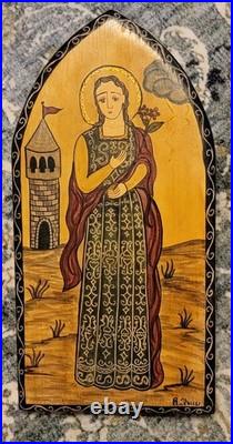 1998 Roxanne Shaw Signed Retablo Santa Barbara