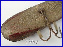 19th C. Antique Primitive Fishing Lure Folk Art Jointed Hand Painted Fish Decoy