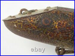 19th C. Antique Primitive Fishing Lure Folk Art Jointed Hand Painted Fish Decoy