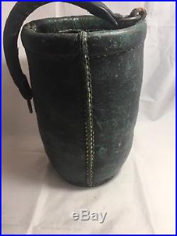 19th c. Antique M. Peaslee American Folk Art Painted Leather Fire Bucket