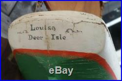 19th century pond boat great paint Deer isle Maine Louisa folk art sailboat