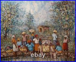 20 x24 ORIGINAL HAITI HAITIAN ART PAINTING BY THE MASTER JEAN MADSEN GILLES