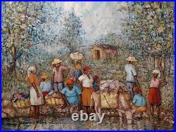 20 x24 ORIGINAL HAITI HAITIAN ART PAINTING BY THE MASTER JEAN MADSEN GILLES