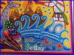 23.5 Huichol Yarn painting 60-023 Mexican Painting, Mexican Folk art, Wall art
