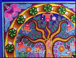 23.5 Huichol Yarn painting 60-077 Mexican Painting, Mexican Folk art, Wall art