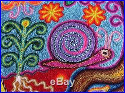 23.5 Huichol Yarn painting 60-077 Mexican Painting, Mexican Folk art, Wall art