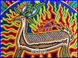 23.5 Huichol yarn painting, Mexican Folk art, Wall art, Mexican painting 60-137