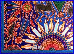 23.5 Huichol yarn painting, Mexican Folk art, Wall art, Mexican painting 60-150