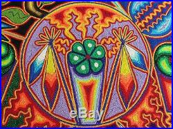 23.5 Huichol yarn painting, Mexican Folk art, Wall art, Mexican painting 60-170