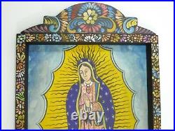 27 WOOD RETABLO wall decoration hand painted mexican painting, folk art hanging