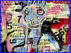 30x40 inch Hughart folk outsider BASQUIAT inspired art painting YOUR OPINIONS