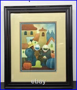 3 Artist Signed Ulderico Puma Ccama 2003 Watercolor Cusco Peru Andean