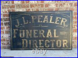 43 Hand Painted Wood Funeral Trade Sign / Antique Style Contemporary Folk Art