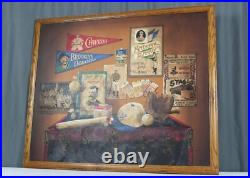 47 Folk art style painting of vintage Baseball, signed Huntington, Lou Gehrig 47 Folk art style painting of vintage Baseball, signed Huntington, Lou Gehrig