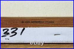 47 Folk art style painting of vintage Baseball, signed Huntington, Lou Gehrig