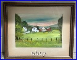 5 Charles Thomas Garland Original Paintings Signed PA Folk Art Landscapes Frame 5 Charles Thomas Garland Original Paintings Signed PA Folk Art Landscapes Frame