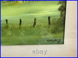 5 Charles Thomas Garland Original Paintings Signed PA Folk Art Landscapes Frame