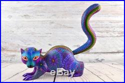 A1135 Cougar Alebrije Oaxacan Wood Carving Painting Handcrafted Folk Art Mexican