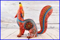 A1137 Wolf Alebrije Oaxacan Wood Carving Painting Handcrafted Folk Art Mexican C